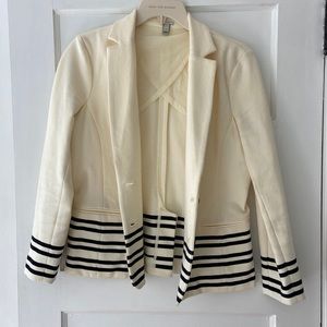 J. Crew Cream and Navy blazer
